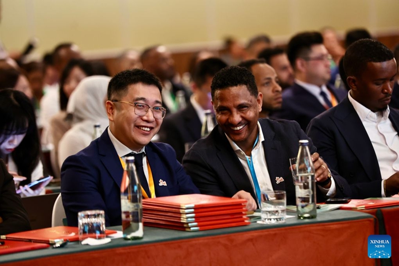 Wageni wakihudhuria Mkutano wa Ethiopia wa "Soko Kubwa kwa Wote: Mauzo ya Nje kwa China" mjini Addis Ababa, Ethiopia, Agosti 19, 2026. (Xinhua/Geng Xinning)